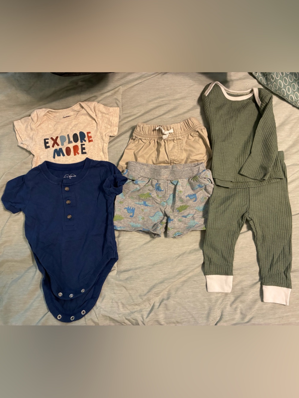 3-6 Month Bundle Lot.2 shorts, 2 Bodysuits, 1 pajama. All except shorts are NWOT